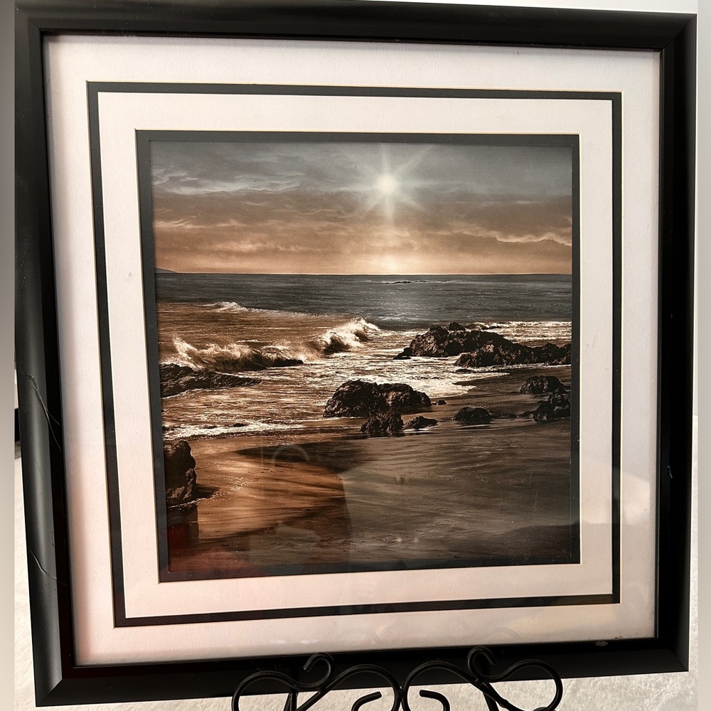 Wall Art Print Painting Picture Home Decor Sunset Sea Beach Landscape Blue Large